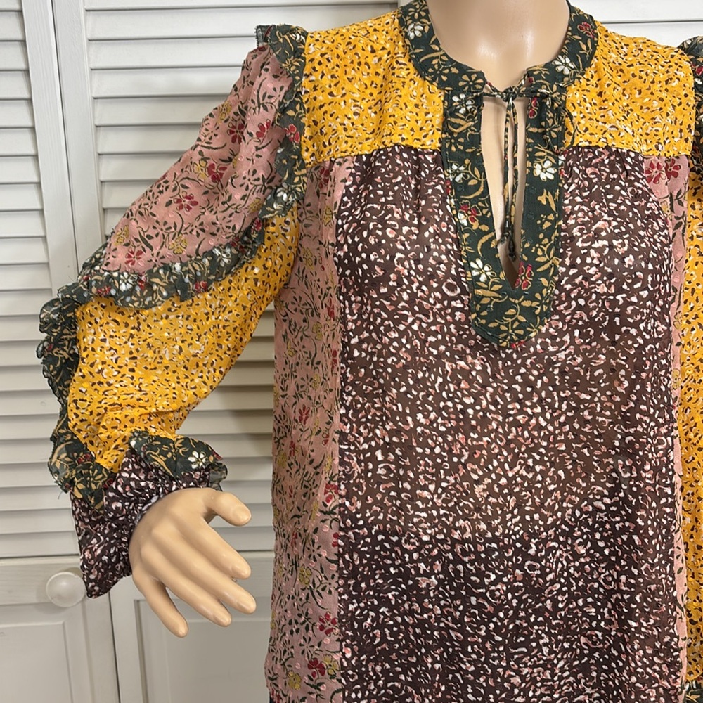 Ulla Johnson Floral Patchwork Blouse Multicolor F… - image 7